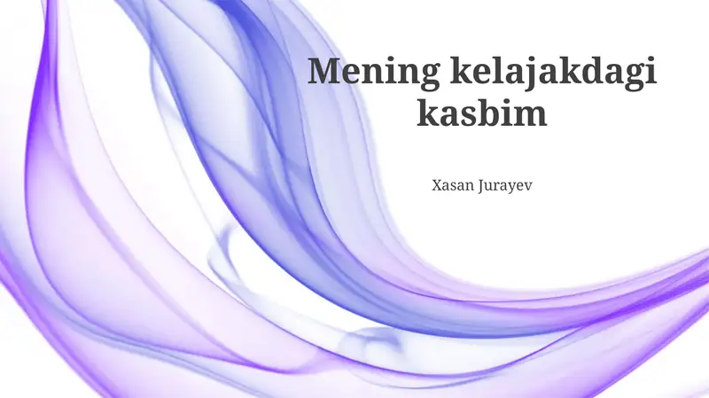 Mening kelajakdagi kasbim