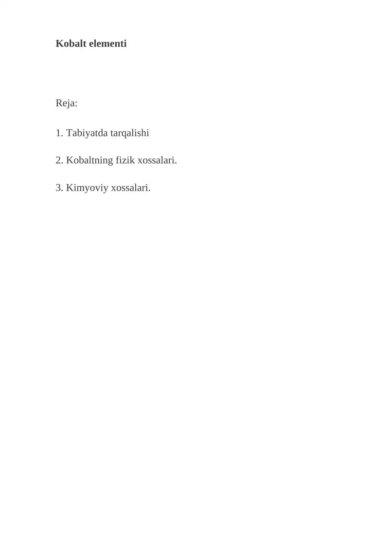 Kobalt elementi