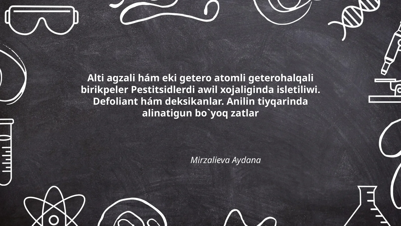 Alti agzali hám eki getero atomli geterohalqali birikpeler Pestitsidlerdi