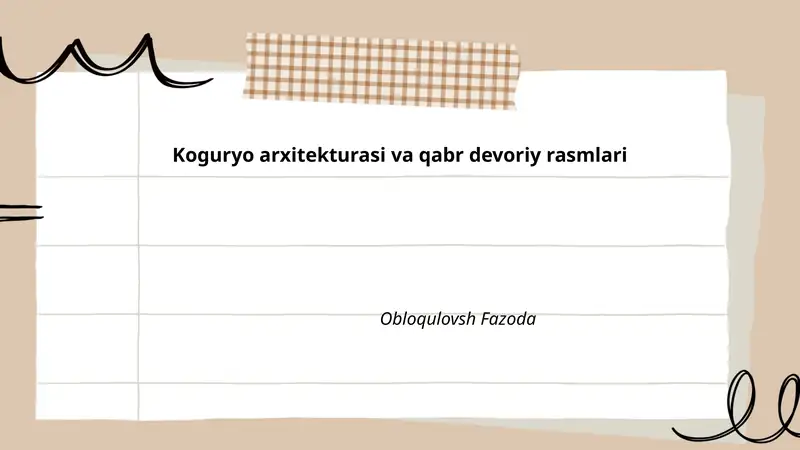 Qabr Rasmlari Koguryo arxitekturasi va qabr devoriy rasmlari