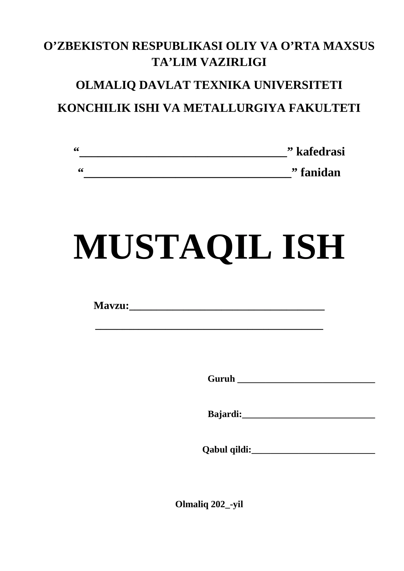 MUSTAQIL ISH