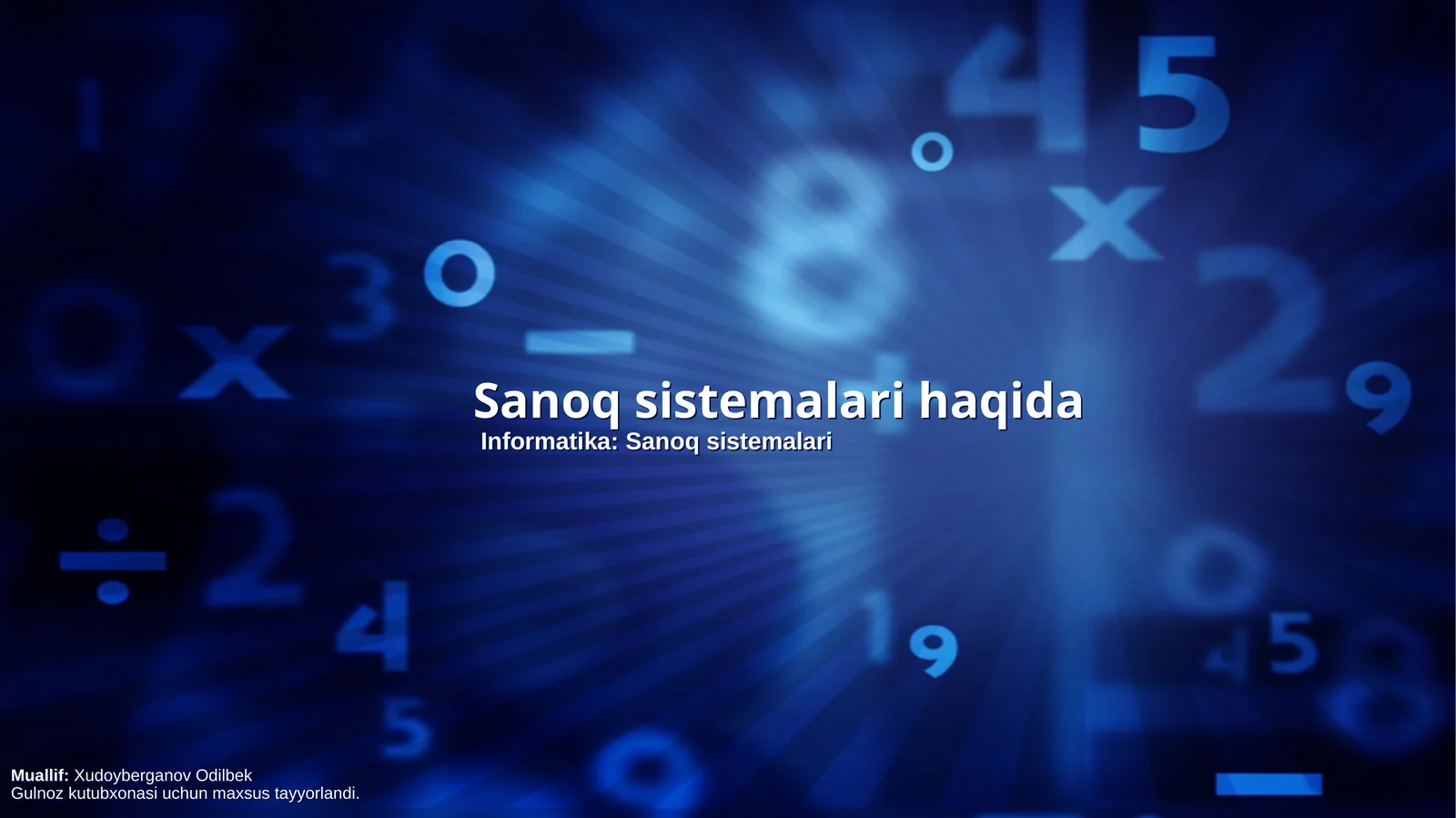 Informatika: Sanoq sistemalari