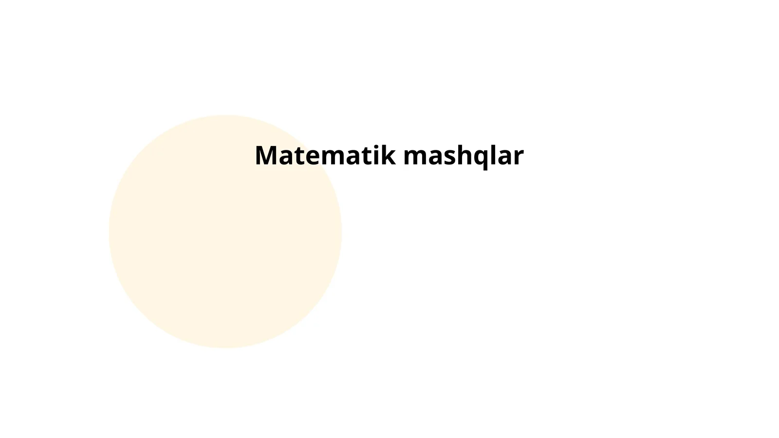 Matematik mashqlar