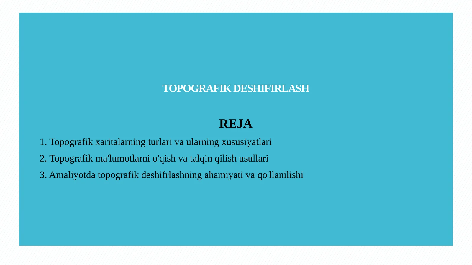 TOPOGRAFIK DESHIFIRLASH