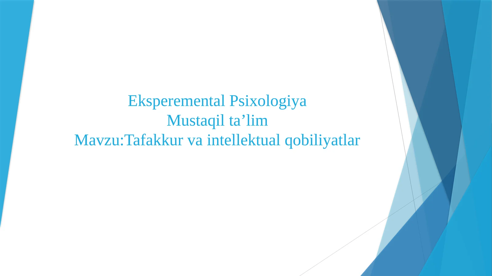 Eksperimental Psixologiya