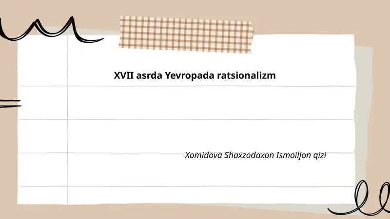 XVII asrda Yevropada ratsionalizm