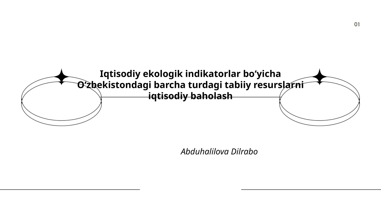 Iqtisodiy ekologik indikatorlar boʻyicha Oʻzbekistondagi barcha turdagi tabiiy resurslarni iqtisodiy baholash