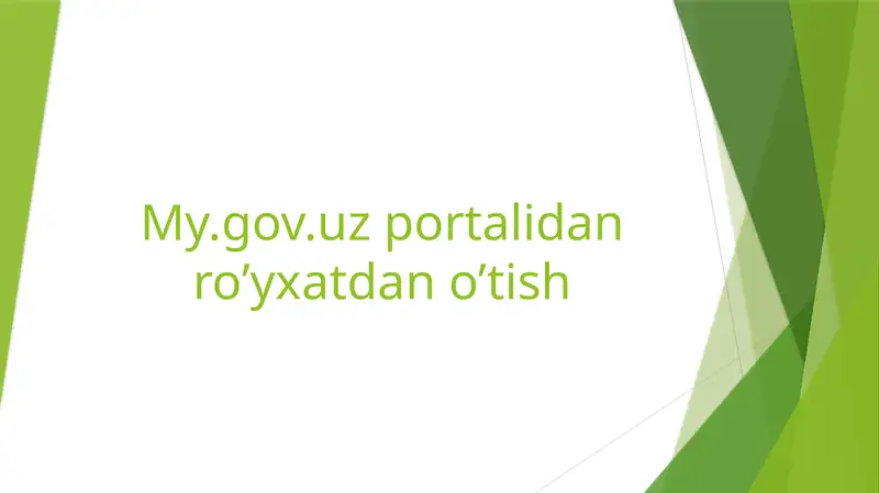 My.gov.uz portalidan ro’yxatdan o’tish