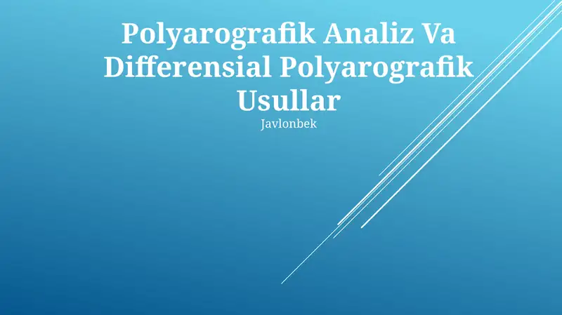 Poliarografik Analiz Va Differensial Polyarografik Usullar