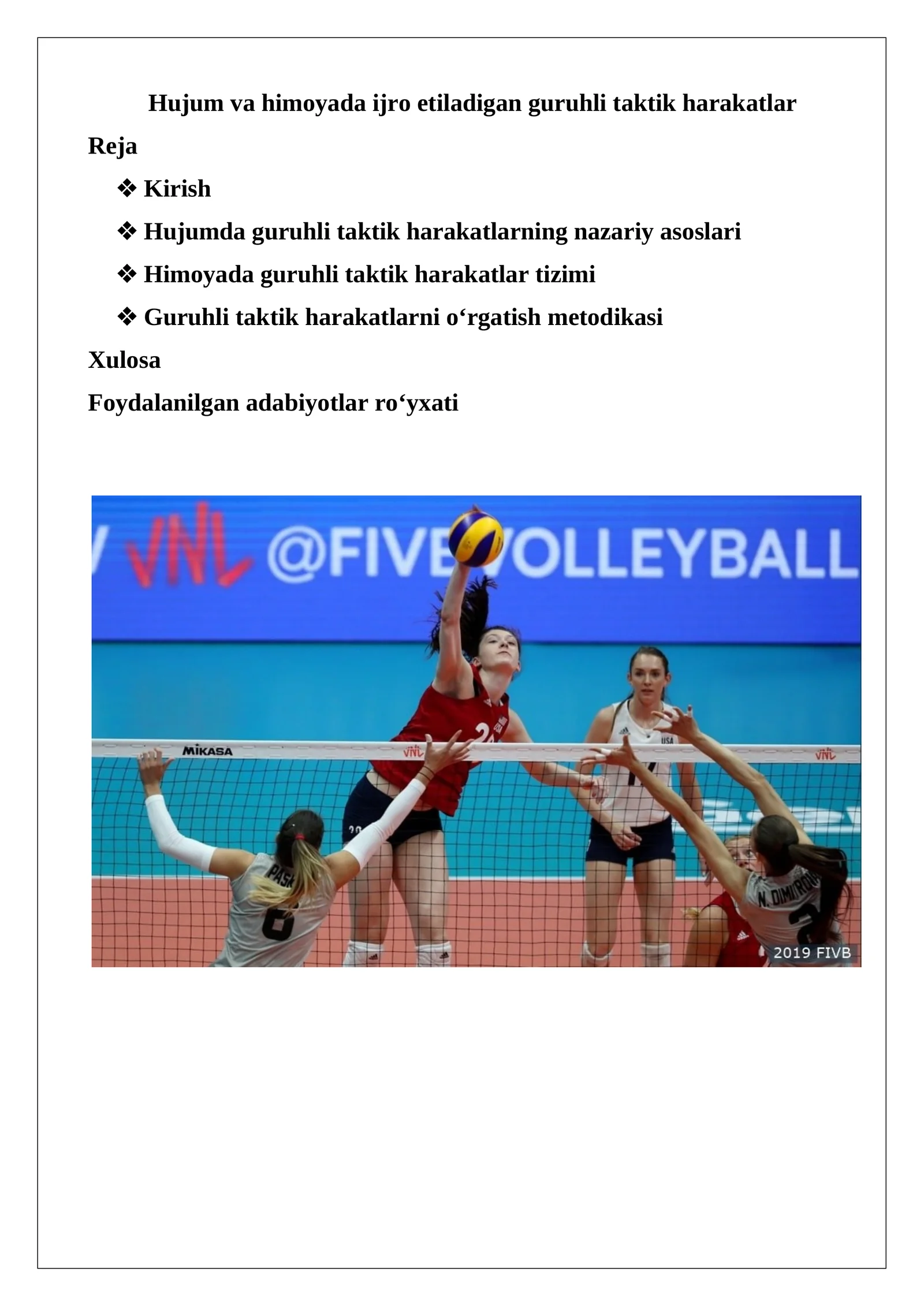 Hujum va himoyada ijro etiladigan guruhli taktik harakatlar