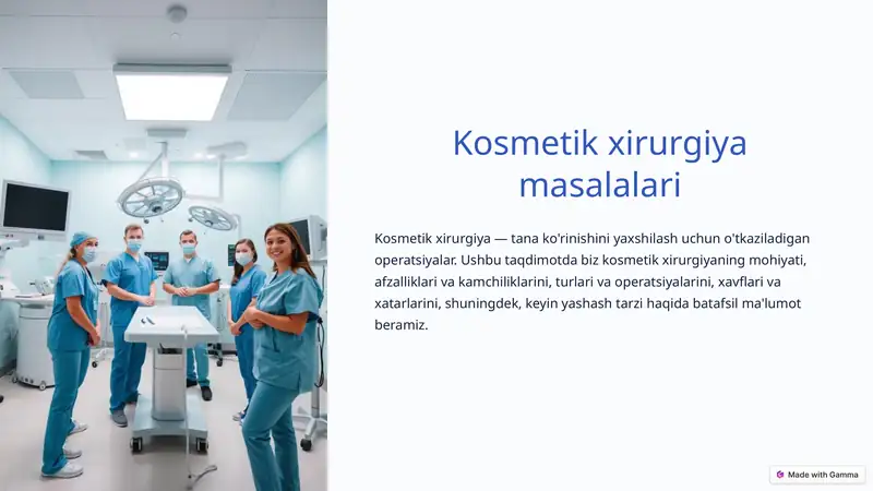 Kosmetik xirurgiya masalalari