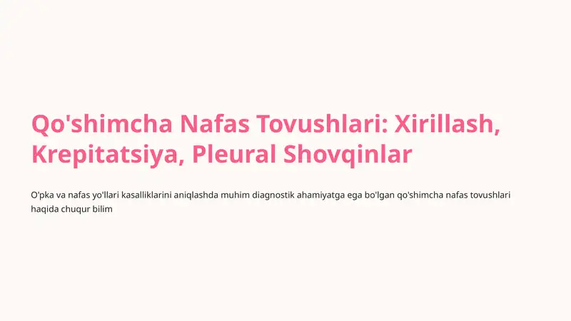 Qo'shimcha Nafas Tovushlari