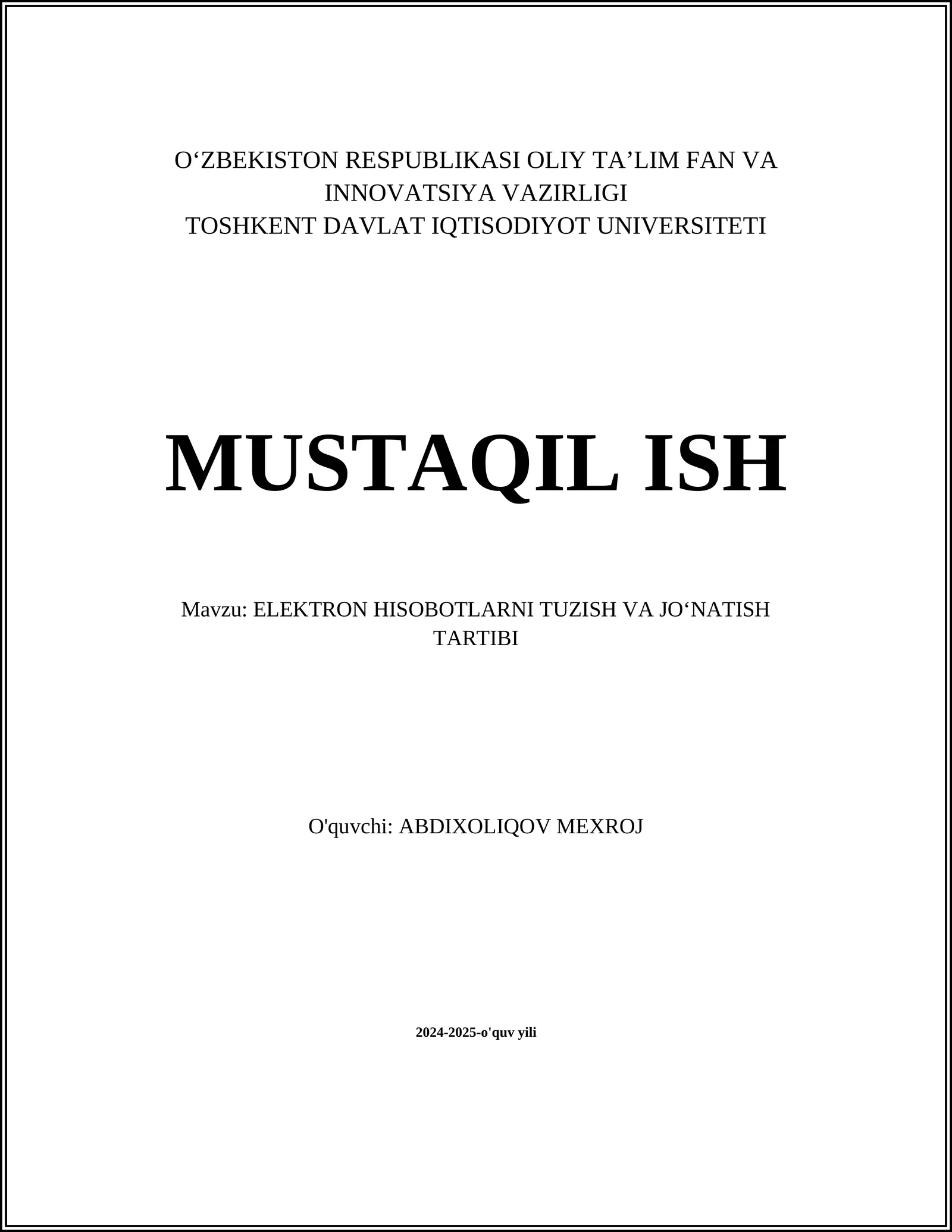 Elektron hisob-kitob dasturlari