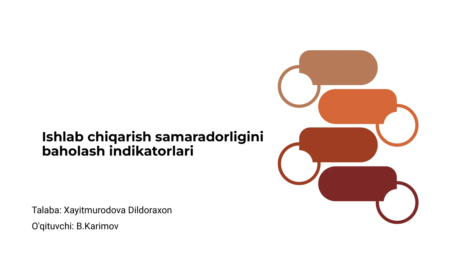 Ishlab chiqarish samaradorligini baholash indikatorlari