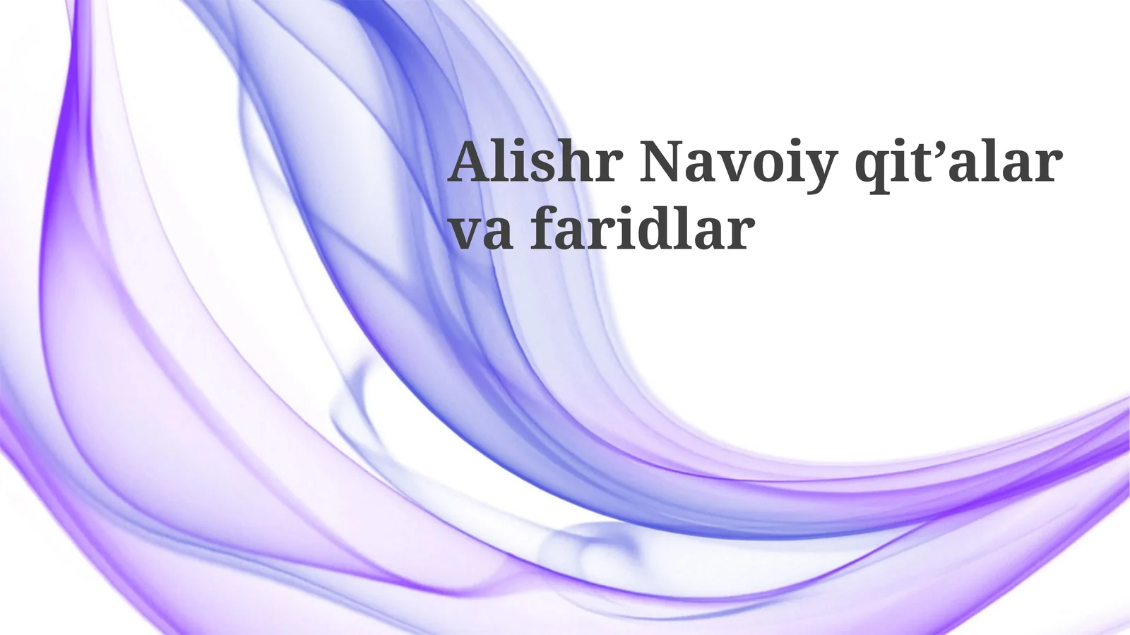 Alishr Navoiy qit’alar vafaridlar