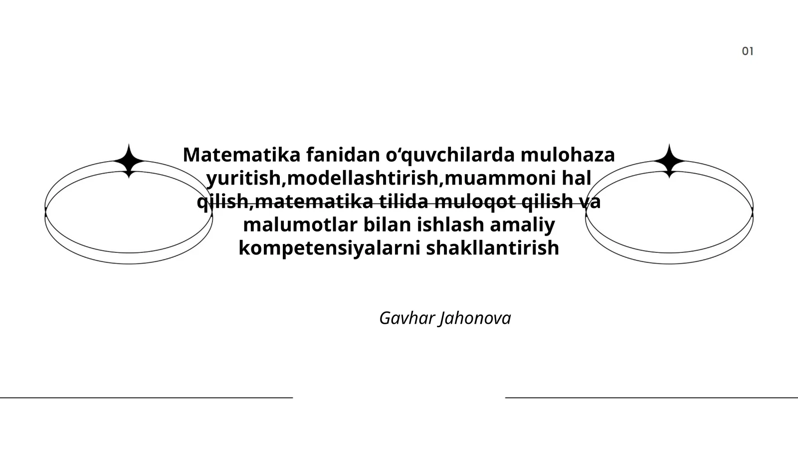 Matematika fanidan o‘quvchilarda mulohaza yuritish