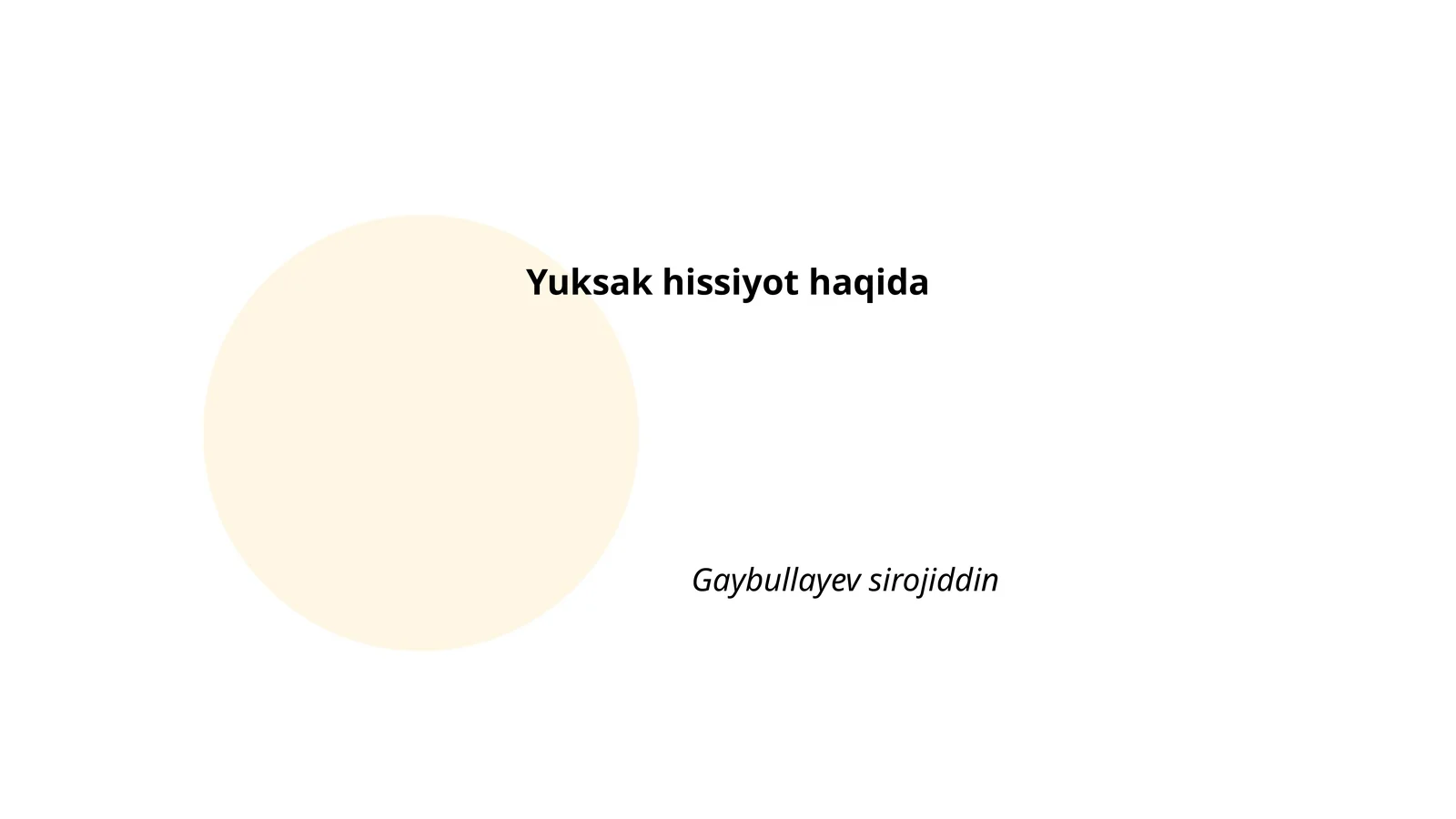 Yuksak hissiyot haqida