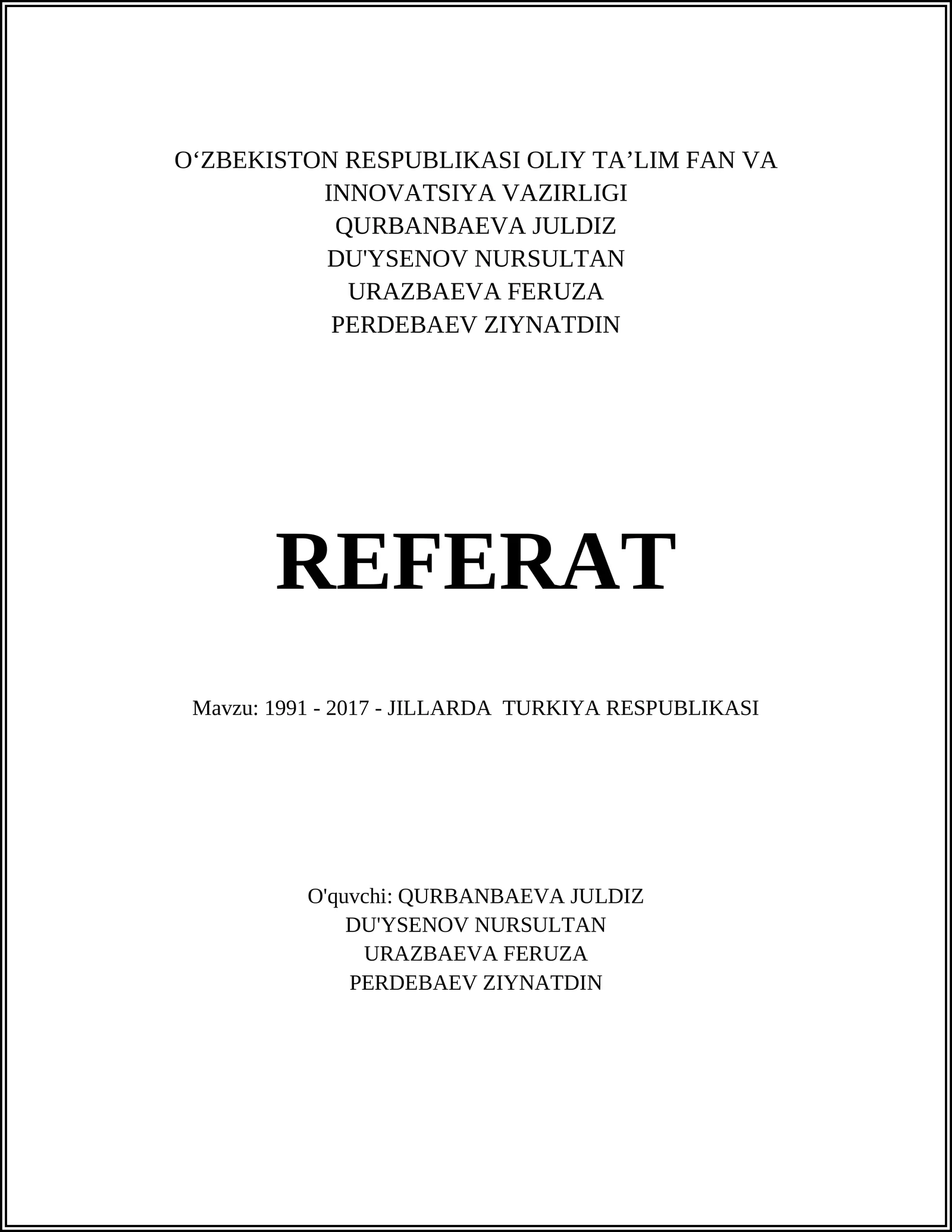 1991 - 2017 - JILLARDA TURKIYA RESPUBLIKASI