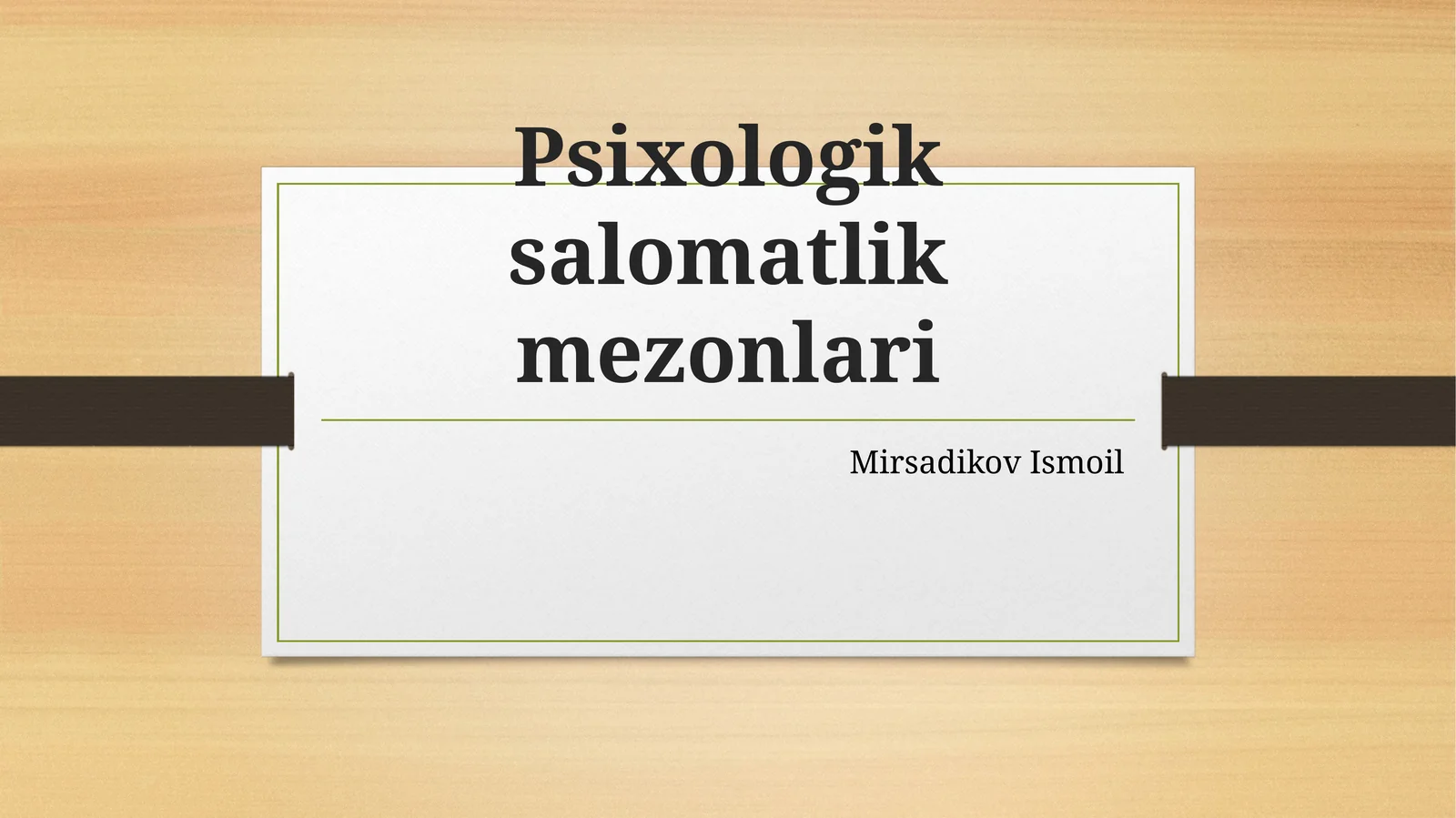 Psixologik salomatlik mezonlari