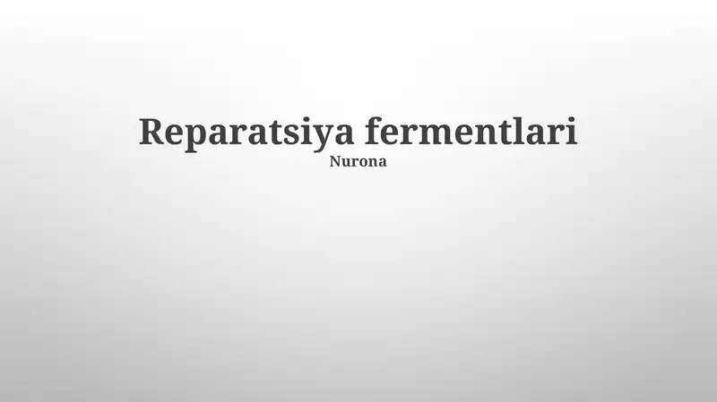 Nurona - Ekzision ta'mirlash mexanizmi 3 bosqichdan iborat bo'lib, Shimoliy Karolina universiteti tadqiqotchilari tomonidan aniqlanganidek, har bir bosqich o'ziga xos fermentlar to'plami tomonidan amalga oshiriladi