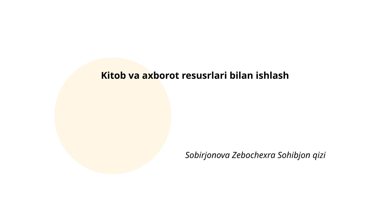 Kutubxona va kitob fondini shakllantirish