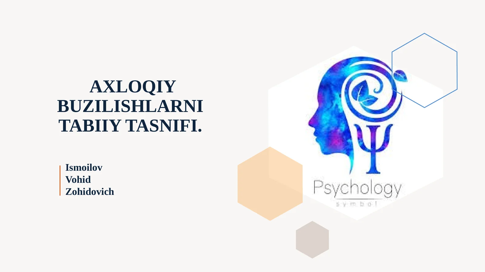 AXLOQIY BUZILISHLARNI TABIIY TASNIFI