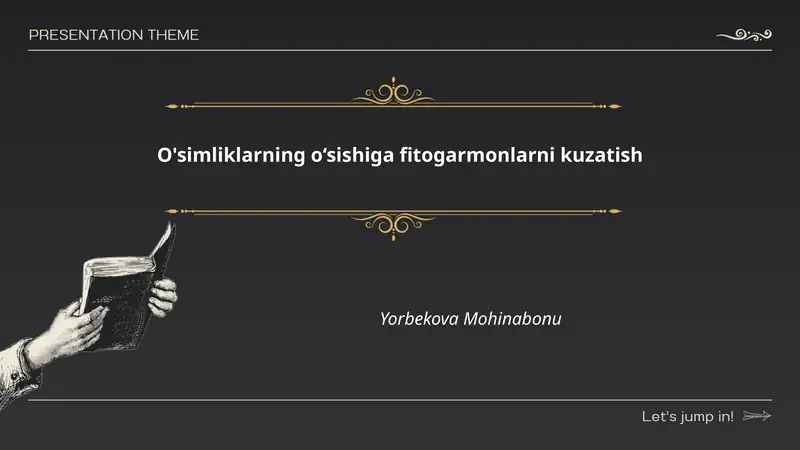 O'simliklarning o‘sishiga fitogarmonlarni kuzatish