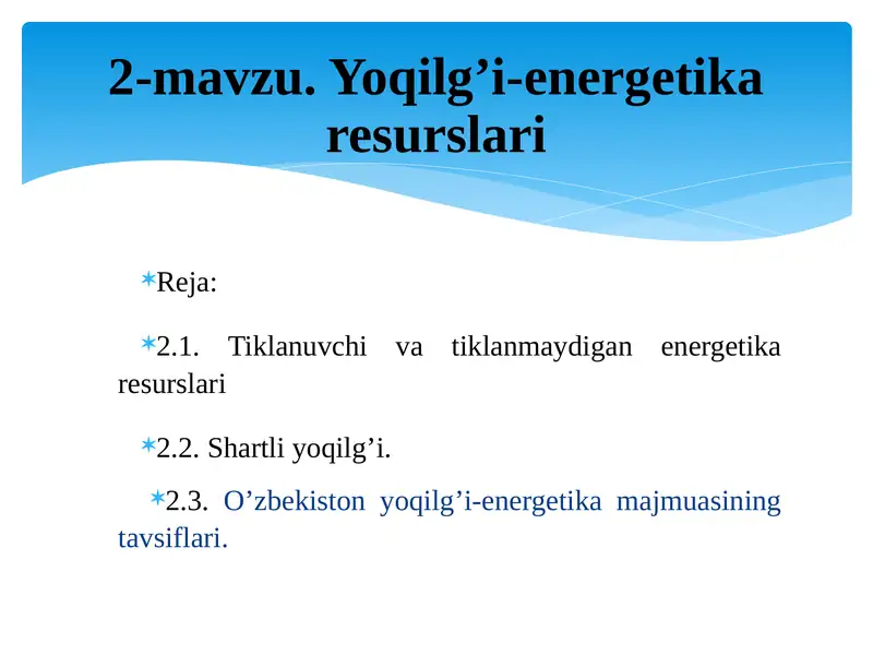 Yoqilg’i-energetika resurslari
