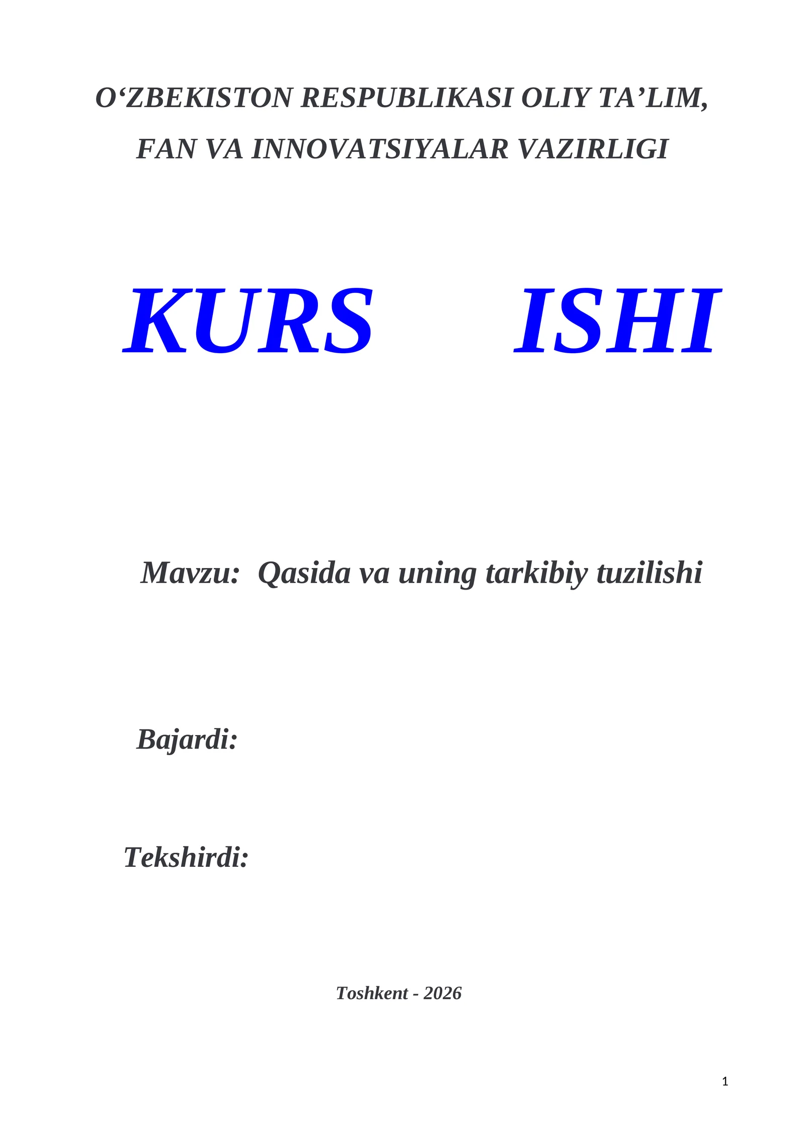 Qasida va uning tarkibiy tuzilishi