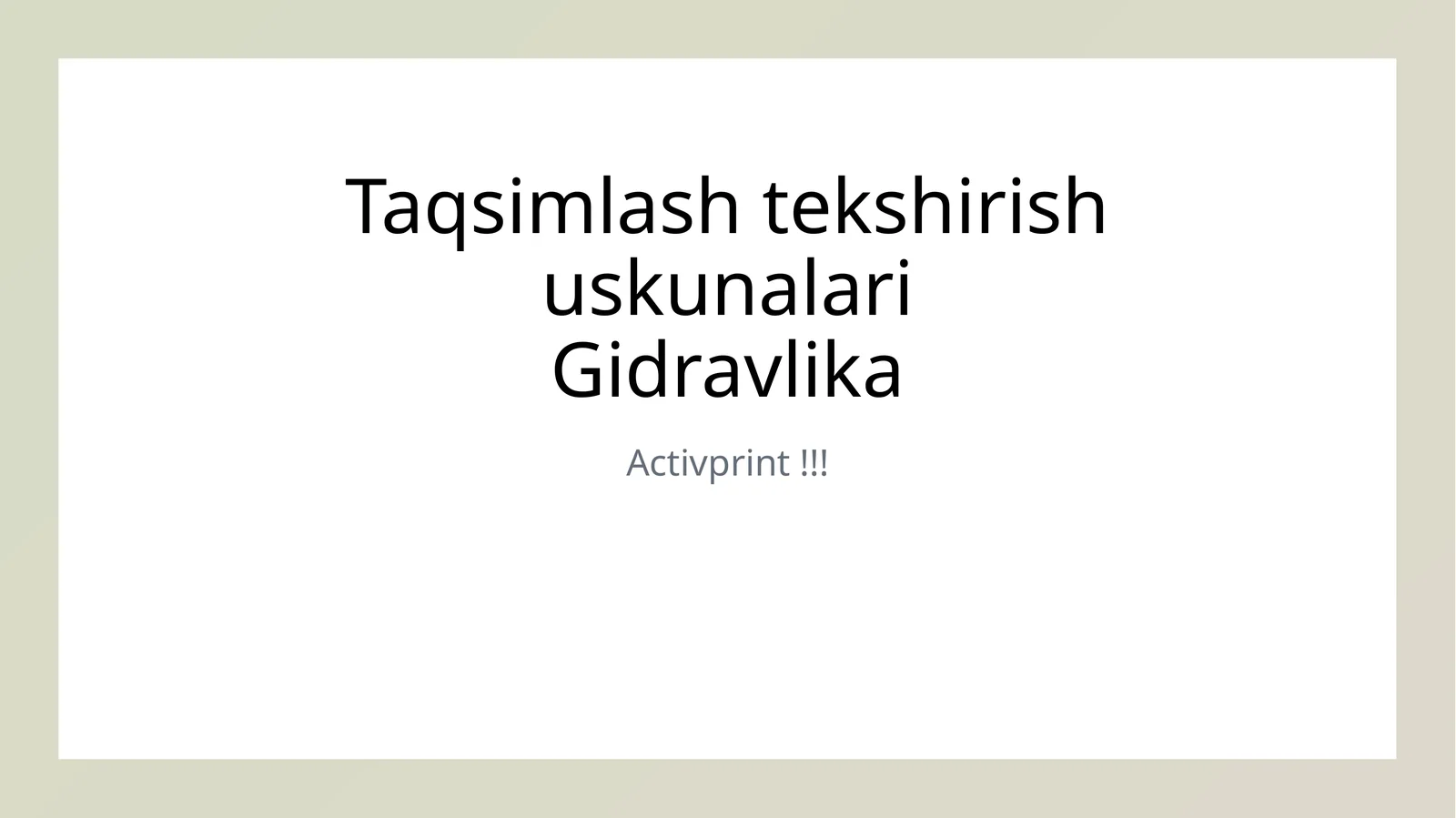 Gidravlika tizimlarida taqsimlash va oqim o‘lchash uskunalari