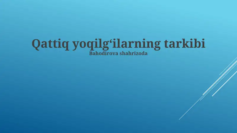 Ko'mirning tarkibi va klassifikatsiyasi