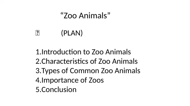 Introduction to Zoo Animals