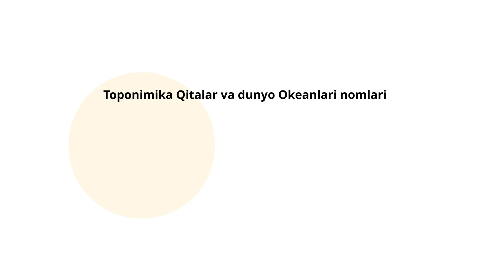 Toponimika Qitalar va dunyo Okeanlari nomlari