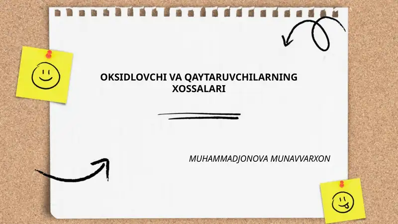 Oksidlovchi va qaytaruvchilarning Xossalari
