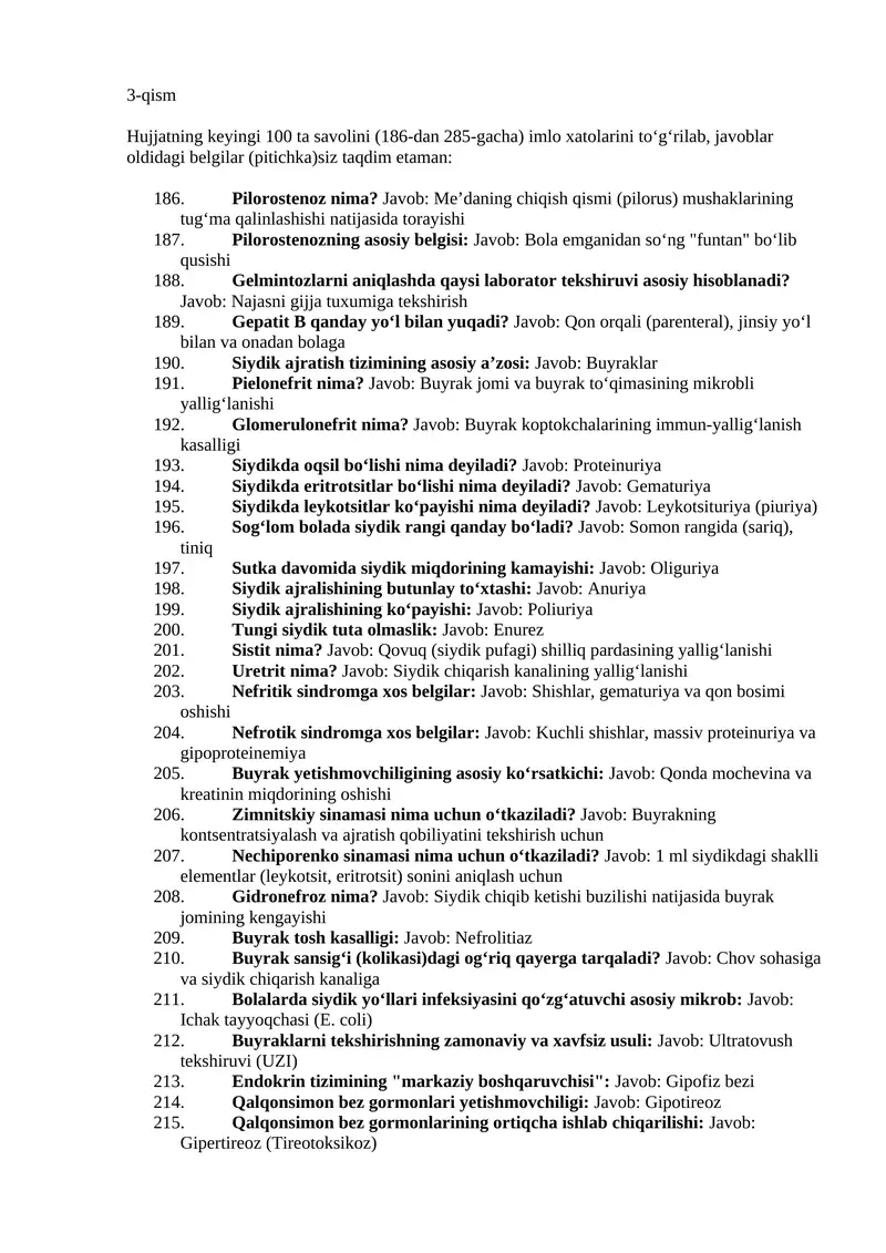 3-qism agros test tibbiyot fanidan