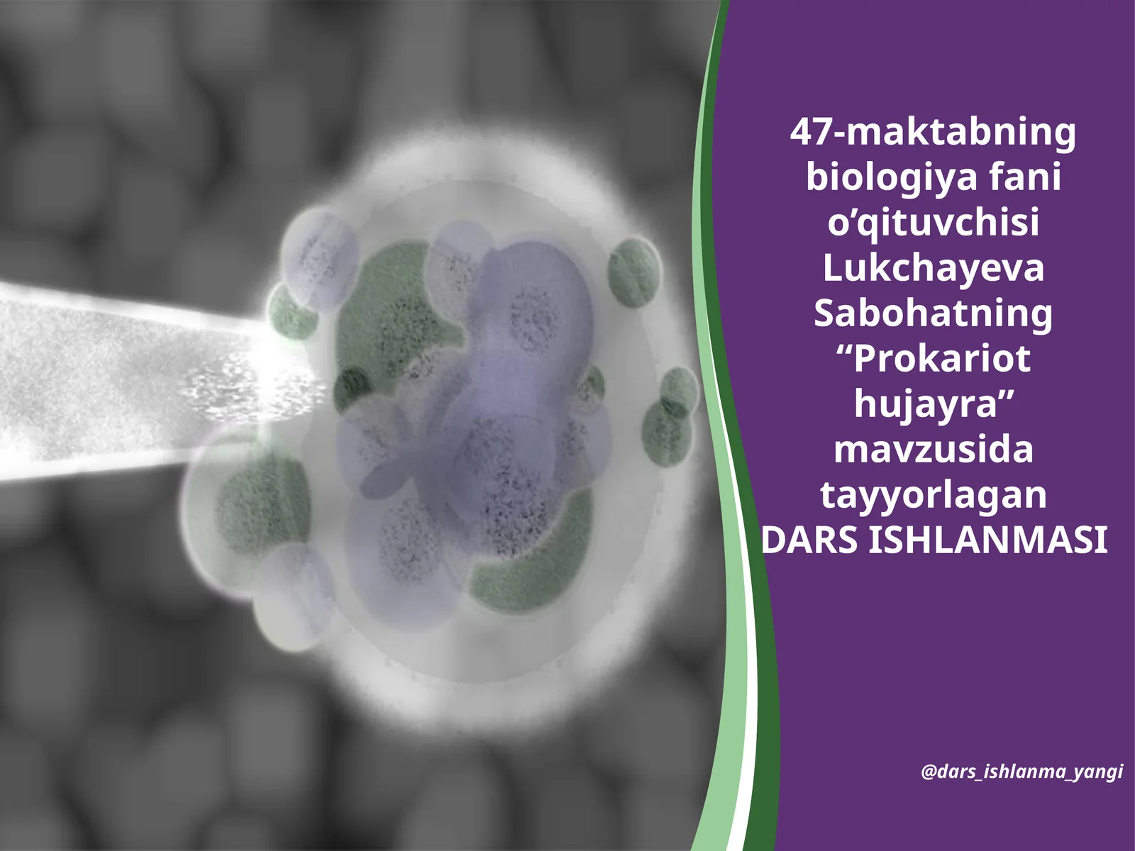 Biologiya fanini o'qituvchi