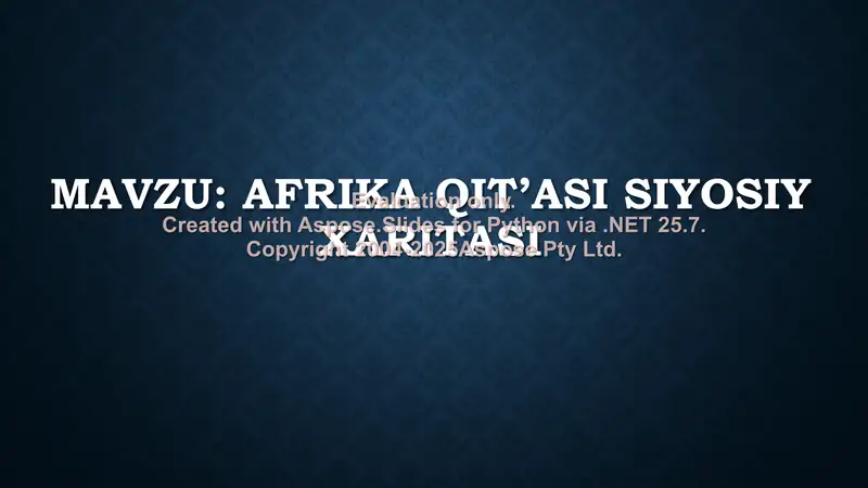 Afrika qit’asi siyosiy xaritasi