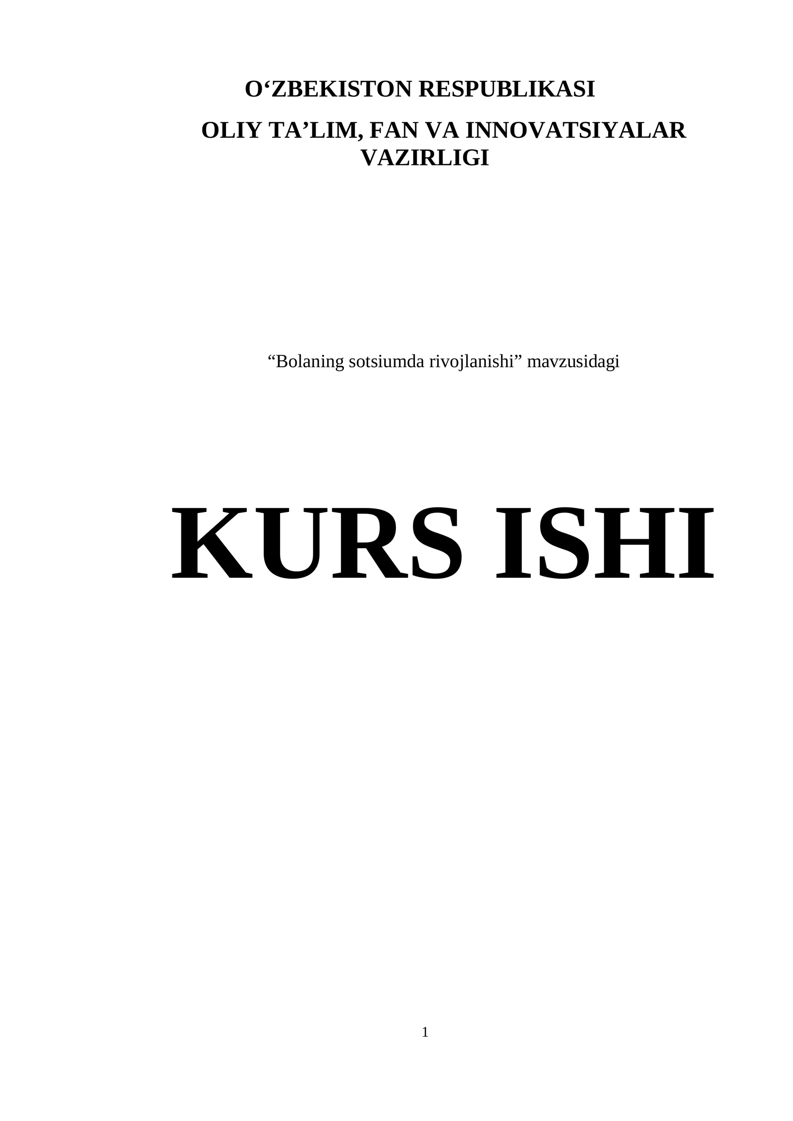 Bolalarning sotsiumda rivojlanishi