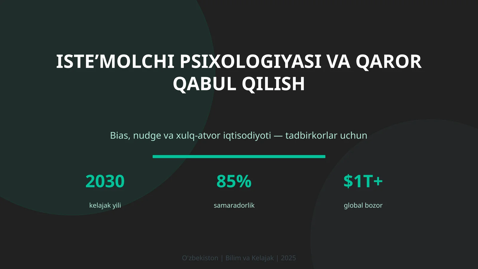Isteʼmolchi psixologiyasi va qaror qabul qilish