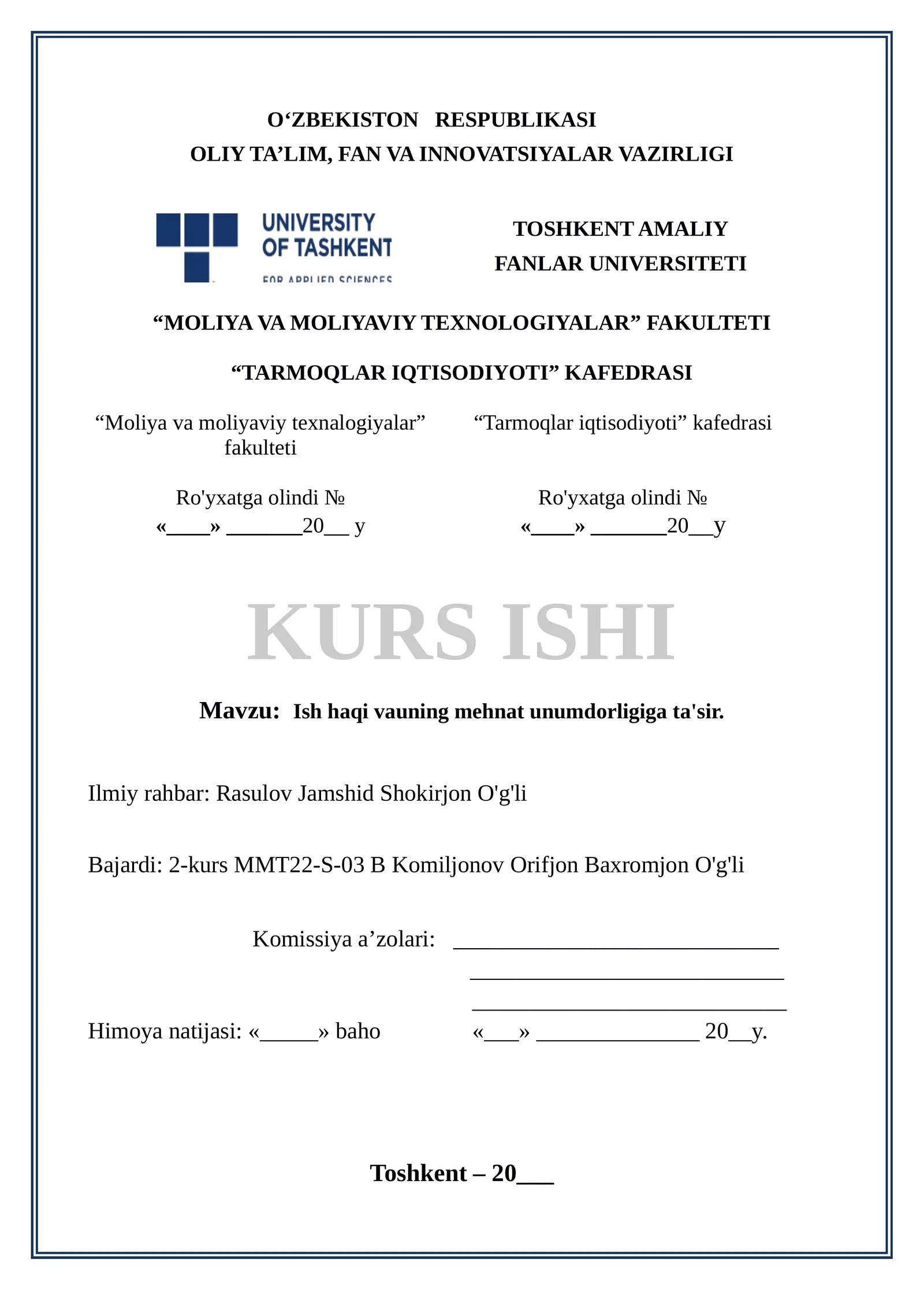 Ish haqi vauning mehnat unumdorligiga ta'sir