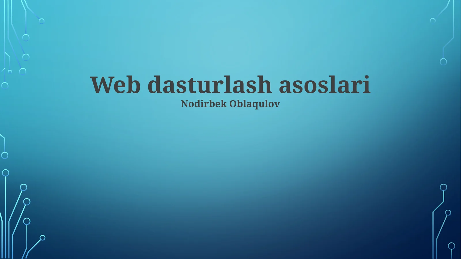 Web dasturlash asoslari