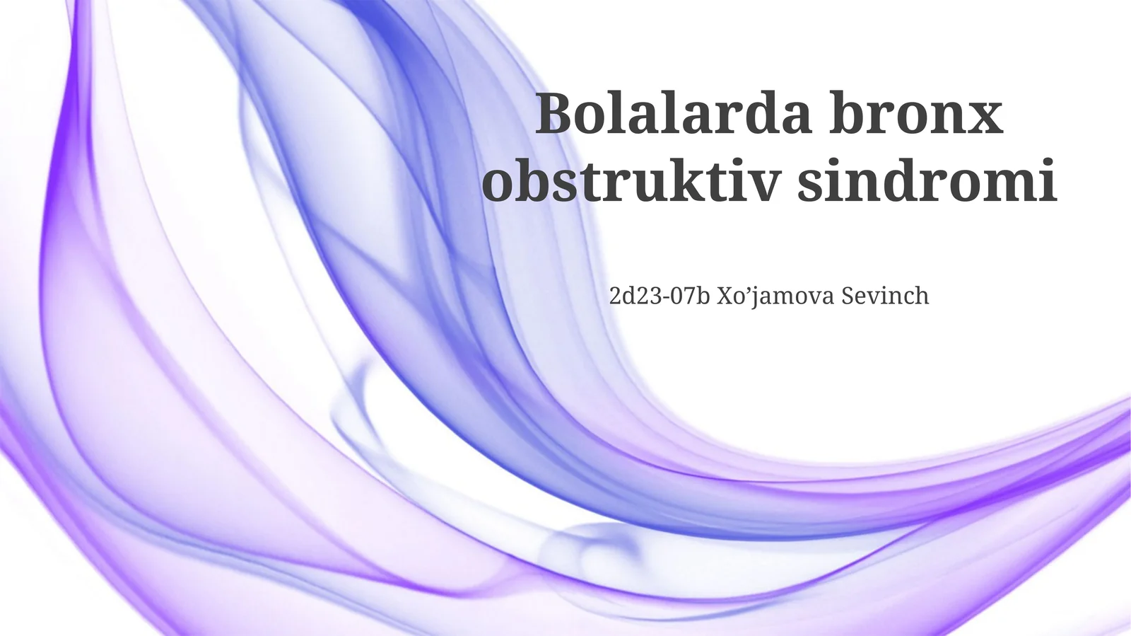 Bolalarda Bronx Obstruktiv Sindromining Klinik Ko'rinishlari