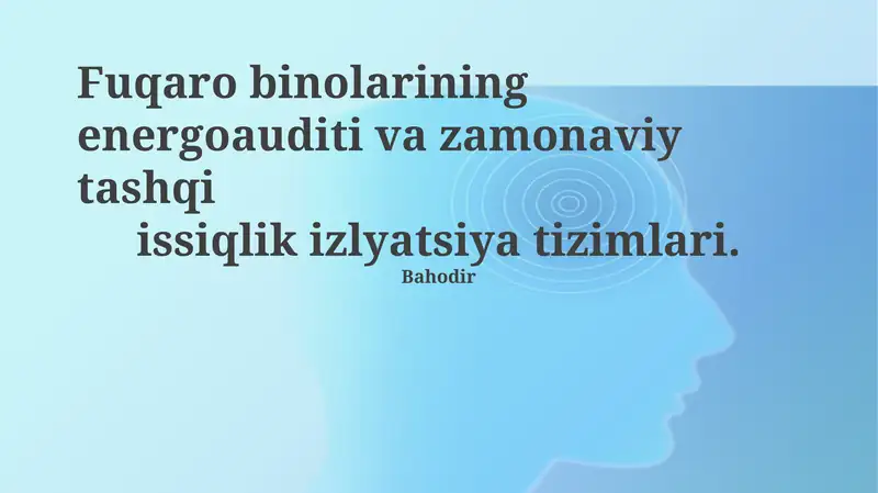 Zamonaviy tashqi issiqlik izolyatsiya tizimlari
