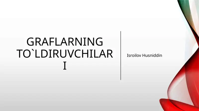 Graflarning to'ldiruvchilari.