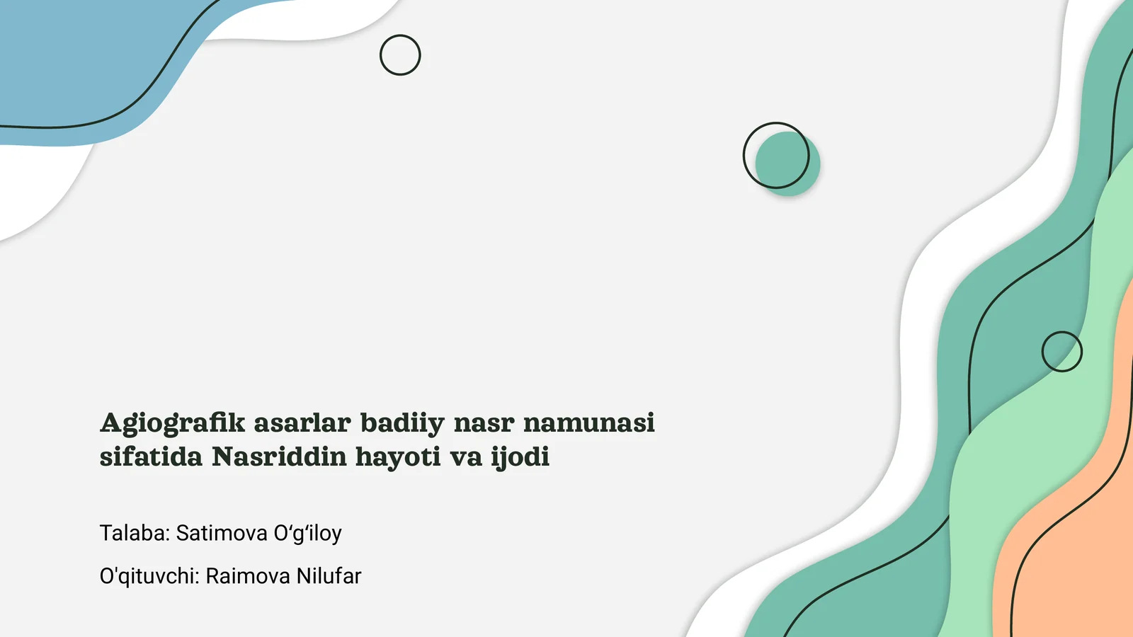 Agiografik asarlar badiiy nasr namunasi sifatida Nasriddin hayoti va ijodi