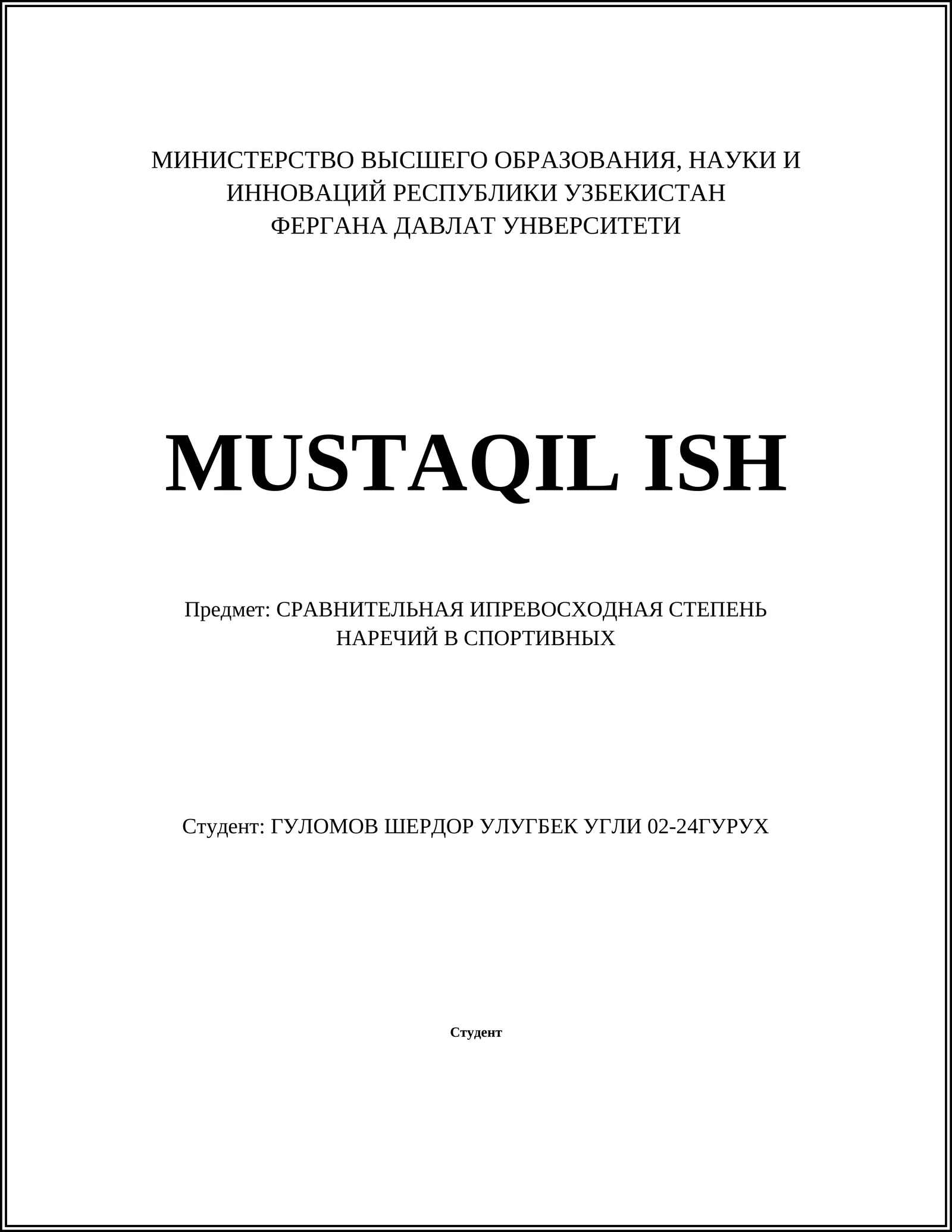 MUSTAQIL ISH