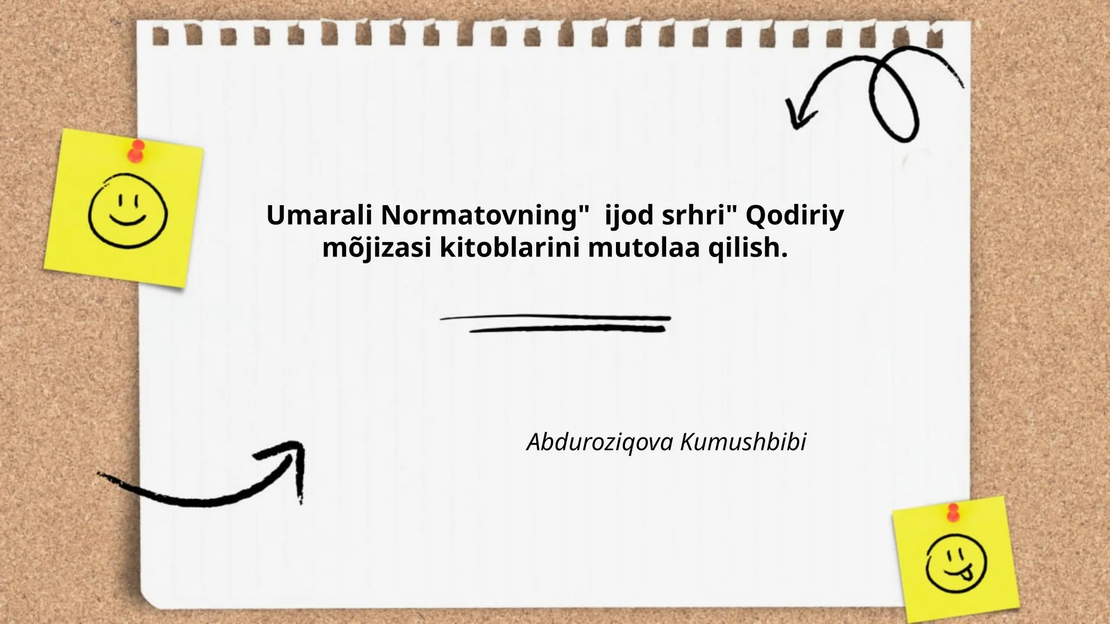 Umarali Normatovning" ijod srhri" Qodiriy mõjizasi kitoblarini mutolaa qilish