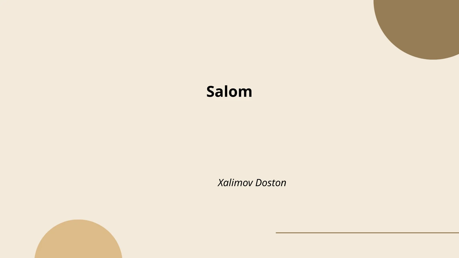 Salomlashish an'analari