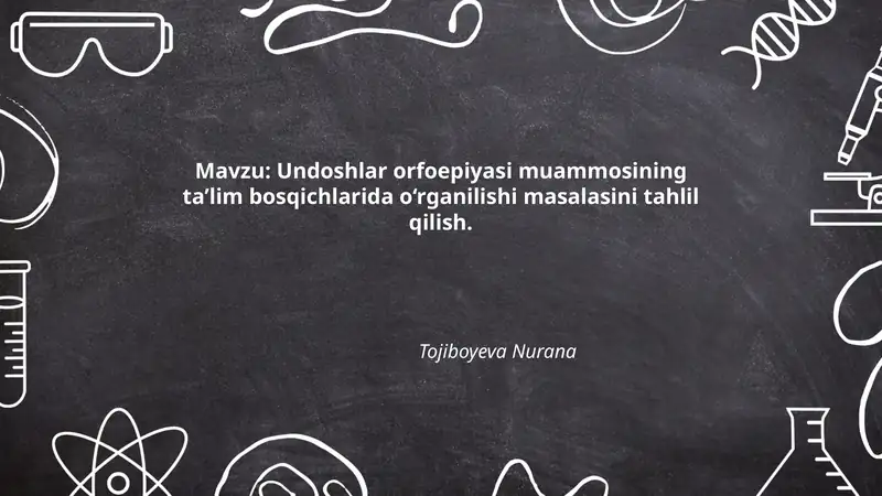 Undoshlar orfoepiyasi muammosi
