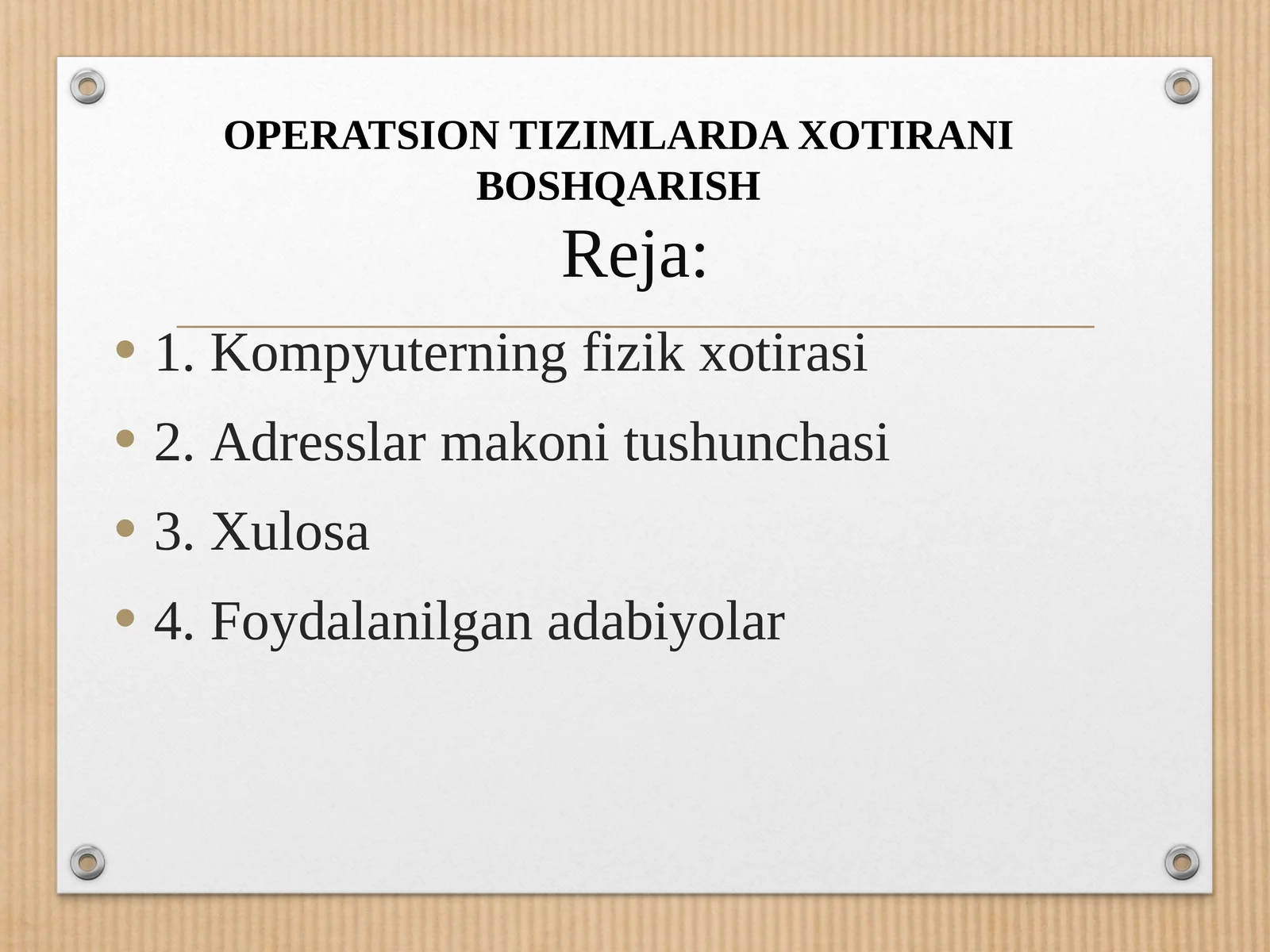 Kompyuterning fizik xotirasi
